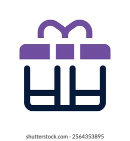 gift icon. vector dual tone icon for your website, mobile, presentation, and logo design.