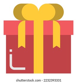 icono de regalo de color plano vectorial .