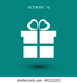 gift icon vector, flat design best vector icon