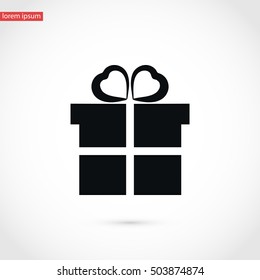 gift icon vector, flat design best vector icon