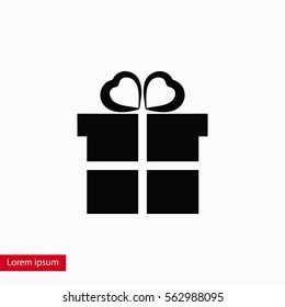 gift icon vector, flat design best vector icon