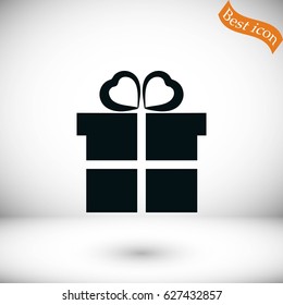 gift icon vector, flat design best vector icon