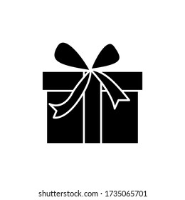 Gift icon vector. Flat image of christmas present. Abstract symbol of a gift box. Stock Photo.