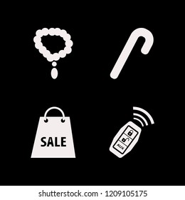 gift icon. gift vector icons set necklace, car key signal, shopping bag and christmas candy
