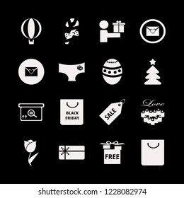 gift icon. gift vector icons set sale tag, easter egg, gift card and heart envelope