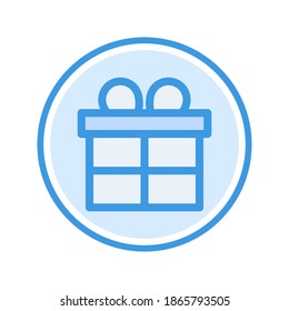 gift icon vector illustration. gift icon blue color design.