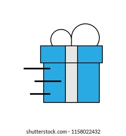 Gift icon, vector illustration design. Logistics collection.