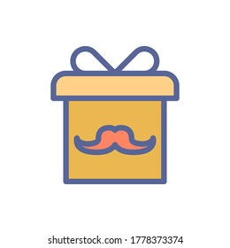gift icon vector illustration filled outline style. father's day icon set.