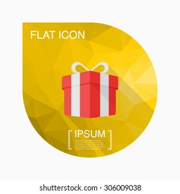 Gift icon, vector illustration. Flat design style with long shadow,eps10