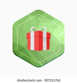 Gift icon, vector illustration. Flat design style with long shadow,eps10
