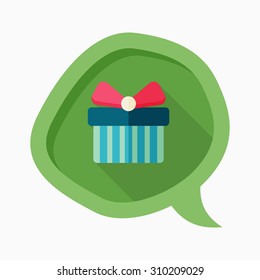 Gift icon, vector illustration. Flat design style with long shadow,eps10