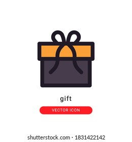 ilustración vectorial de icono de regalo. diseño de color lineal con icono de regalo.