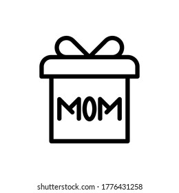 estilo de esquema de ilustración de vector de icono de regalo