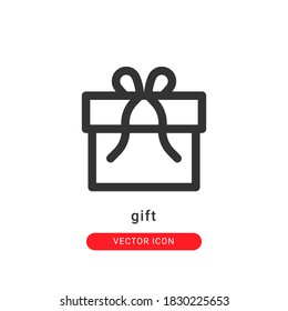 gift icon vector illustration. gift icon outline design.