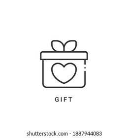 ilustración vectorial de icono de regalo. diseño de contorno de icono de regalo.
