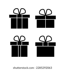 Geschenksymbol, Vektorgrafik. Geschenkzeichen und Symbol. Geburtstagsgeschenk