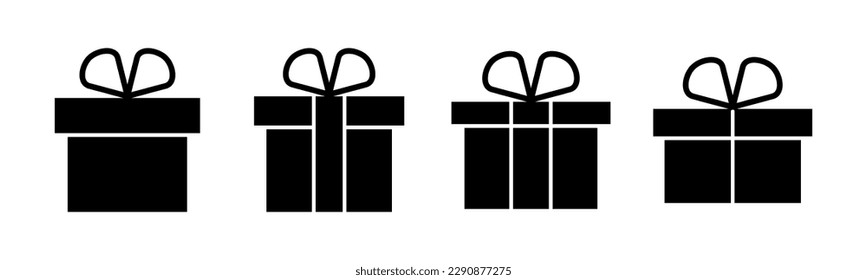 Geschenksymbol, Vektorgrafik. Geschenkzeichen und Symbol. Geburtstagsgeschenk