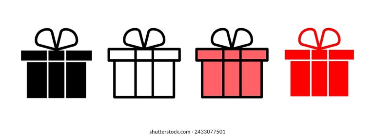 Ilustración vectorial de icono de regalo. signo y símbolo de regalo. regalo de cumpleaños