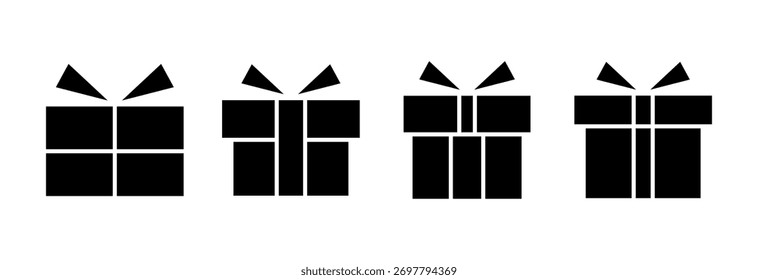 Geschenksymbol, Vektorgrafik. Geschenkzeichen und -symbol. Geburtstagsgeschenk