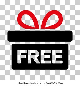 Gift icon. Vector illustration style is flat iconic bicolor symbol, intensive red and black colors, transparent background. Designed for web and software interfaces.