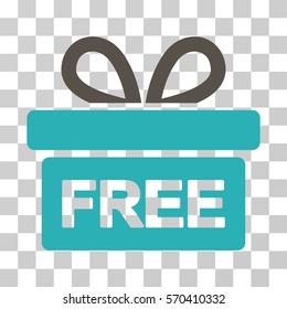 Gift icon. Vector illustration style is flat iconic bicolor symbol, grey and cyan colors, transparent background. Designed for web and software interfaces.