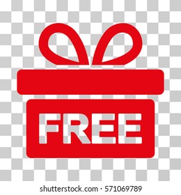 Gift icon. Vector illustration style is flat iconic symbol, red color, transparent background. Designed for web and software interfaces.