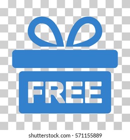 Gift icon. Vector illustration style is flat iconic symbol, cobalt color, transparent background. Designed for web and software interfaces.