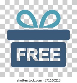 Gift icon. Vector illustration style is flat iconic bicolor symbol, cyan and blue colors, transparent background. Designed for web and software interfaces.