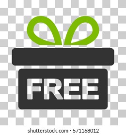 Gift icon. Vector illustration style is flat iconic bicolor symbol, eco green and gray colors, transparent background. Designed for web and software interfaces.