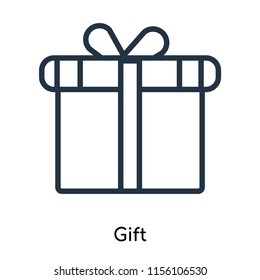 Gift icon vector isolated on white background, Gift transparent sign , thin symbols or lined elements in outline style
