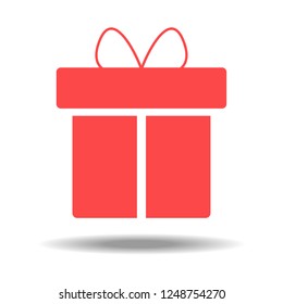 Gift icon vector isolated on white background. Gift flat icon for web site, app and christmas card. Creative art concept, vector illustration