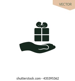 Gift icon, vector logo