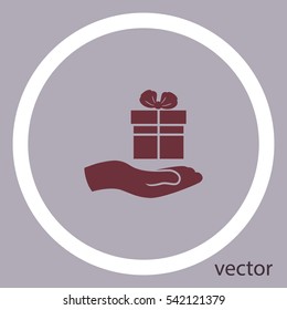Gift icon, vector logo