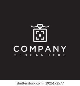 Gift icon vector logo design template  Vector