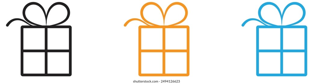 Gift icon vector logo set collection for web app ui