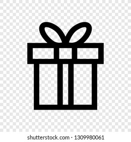 Gift icon vector on transparent grid