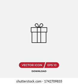 Gift icon vector. Present sign