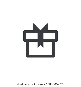 Gift icon. Vector icon. Present symbol. Surprise sign.