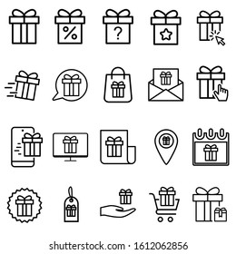 Gift icon vector set. gift box illustration sign collection. special gift symbol. present illustration sign.