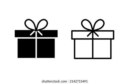 Geschenksymbol, Vektorgrafik. Geschenkzeichen und Symbol. Geburtstagsgeschenk