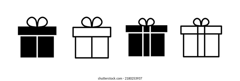 Geschenksymbol, Vektorgrafik. Geschenkzeichen und Symbol. Geburtstagsgeschenk
