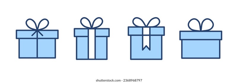 Vector de icono de regalo. signo de regalo y símbolo. regalo de cumpleaños