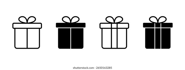 Icono de regalo Vector. signo de regalo y símbolo. regalo de cumpleaños