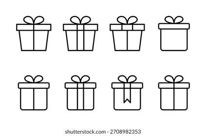 Icono de regalo Vector. signo de regalo y símbolo. regalo de cumpleaños