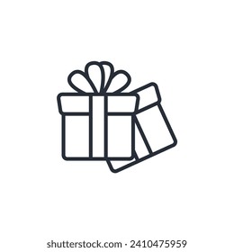 Gift icon. vector.Editable stroke.linear style sign for use web design,logo.Symbol illustration.