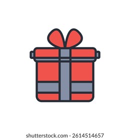 gift icon. vector.Editable stroke.linear style sign for use web design,logo.Symbol illustration.