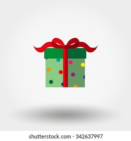 Gift. Icon for web and mobile application. Vector illustration on a white background. Flat design style.