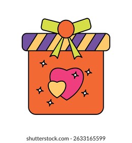 gift icon with white background vector stock illustration