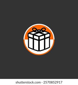 Gift Icon within Circle ilustration