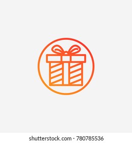 Gift icon.gradient illustration isolated vector sign symbol